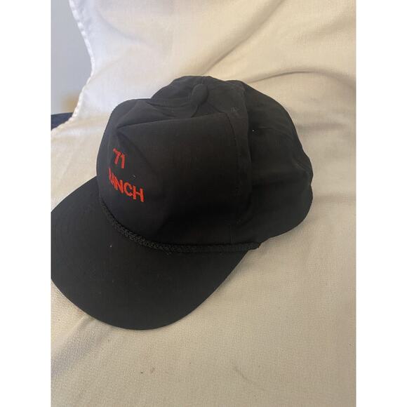 Vintage 71 Ranch YOUNGAN YA Plain Black Rope Adjustable Snapback Hat - Picture 2 of 8